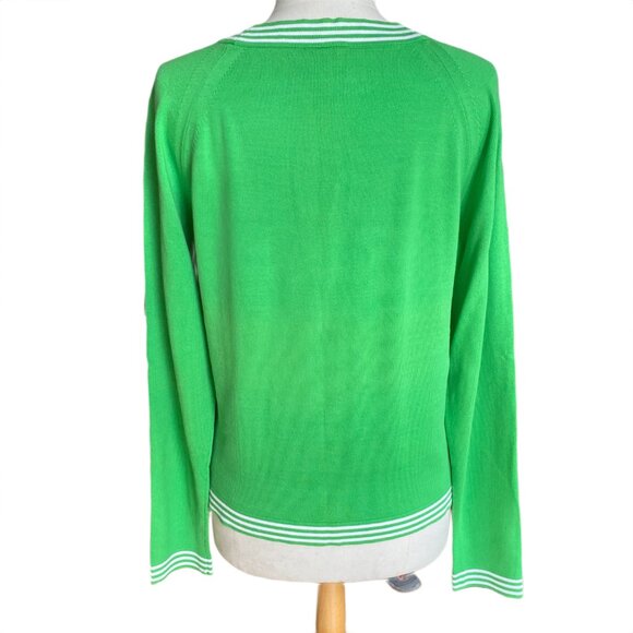 Vintage Polo Jeans Co Ralph Lauren Sweater Wm Green American Flag Preppy Y2K-XL - Picture 8 of 12